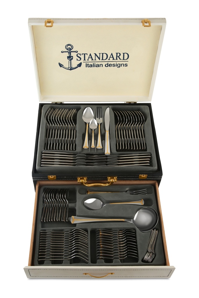 شنطة معالق رويال مدهب 87 قطعه